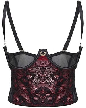 Simply Be Cupless Underwire Lace Longline Bra - Black