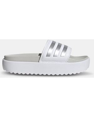 adidas Adilette Platform Slides - White