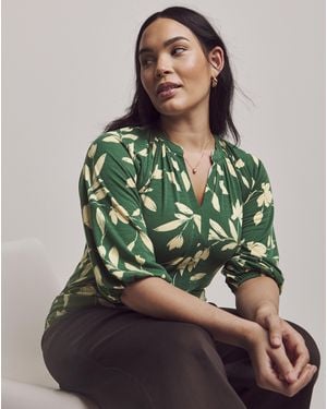Julipa Printed Jersey Blouse - Green