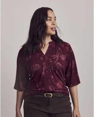 Julipa Printed Jersey Blouse - Purple