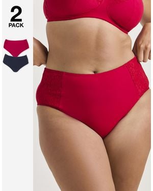 Pretty Secrets New Sarah 2 Pack Full Briefs - Red