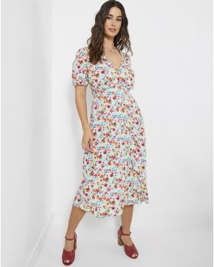 Joe Browns Penelope Floral Tea Dress - White