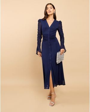 Little Mistress Lm V Neck Dress - Blue