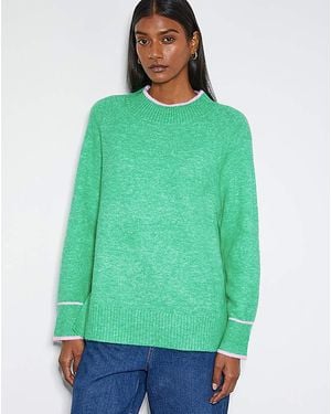 Monsoon Oti Oversized Mock Neck Jumper - Green