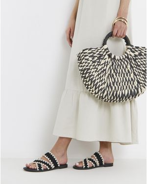 Simply Be Whipstitch Flat Sandals Wide - White