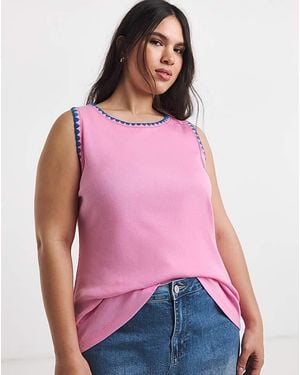 Simply Be Whipstitch Tank - Pink