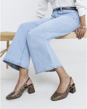 JD Williams Block Heel Slingback Shoes Wide - Blue