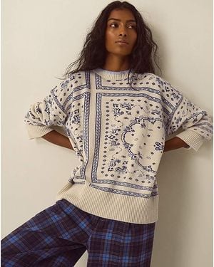 Monsoon Gigi Paisley Crew Neck Jumper - Natural