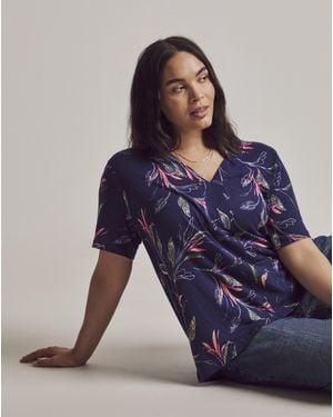 Julipa Linen Jersey Boxy Top - Blue