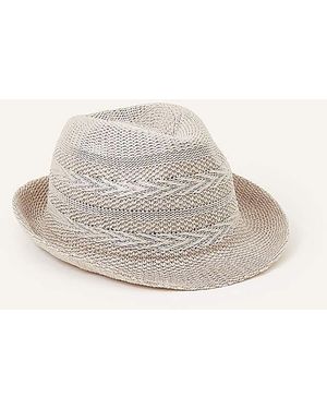 Accessorize Chevron Packable Trilby Hat - Natural