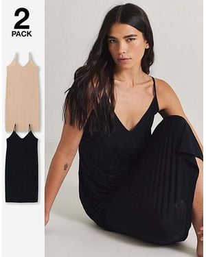 Pretty Secrets 2Pk Maxi Full Slips - Black