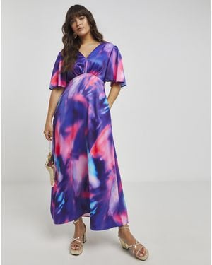 Twisted Wunder Grace Tie Dye Maxi Dress - Purple