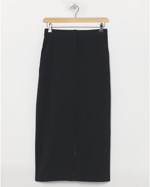 Simply Be Utility Cargo Denim Maxi Skirt - Black
