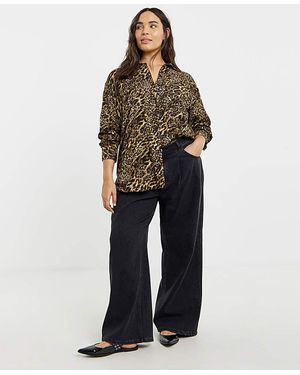 Simply Be Viscose Printed Shirt - Brown