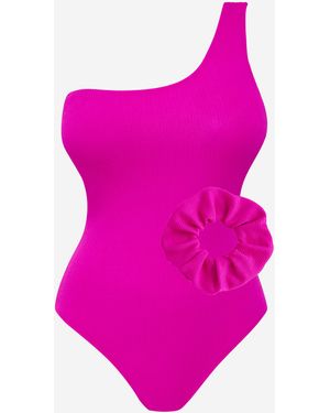 Simply Be Crinkle Swimsuit And Scrunchie - Pink