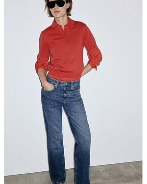 Mango Matilda High Rise Straight Jean - Blue