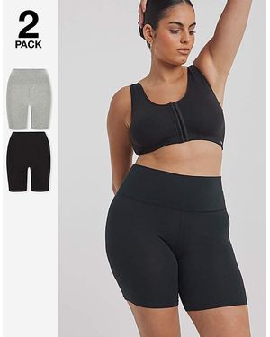 Pretty Secrets 2 Pack Cotton Comfort Cycling Shorts - Black