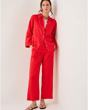 Monsoon Jolie Regular Linen Trousers - Red