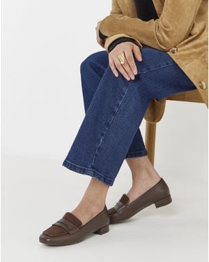 JD Williams Block Heel Penny Loafer Ex Wide - Blue