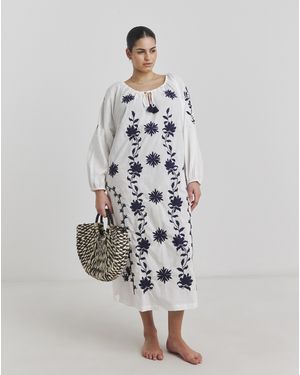 Joanna Hope Embroidered Beach Dress - White
