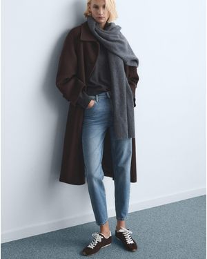 Mango Comfort High-Rise Crop Mom Jean - Grey