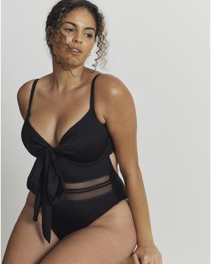 Simply Be Boux Avenue Morella Wrap Swimsuit - Black
