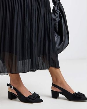 JD Williams Block Heel Slingback With Bow Ex Wide - Black