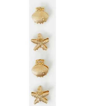 Accessorize 4-Pack Mini Shell Claw Clips - White