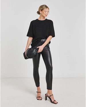 Simply Be Seam Detail High Waist Pu Leggings - Black