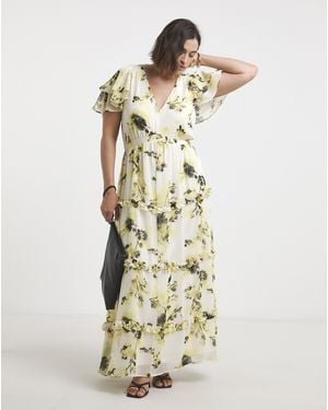 Joanna Hope Ruffle Maxi Dress - Metallic
