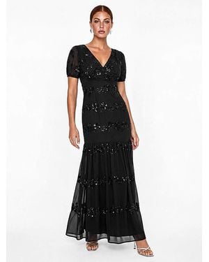 Maya Deluxe Embellished Maxi Dress - Black