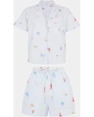 Accessorize Embroidered Pyjamas Set - White