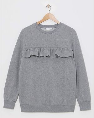 Simply Be Frill Detail Sweatshirt - Grey