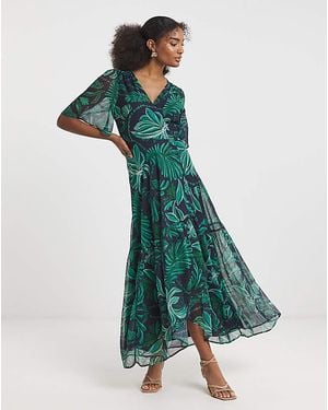 Hope & Ivy Magda Wrap Maxi Dress - Green