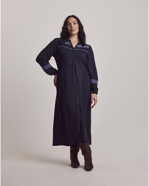 Julipa Lace Trim Jersey Midi Dress - Blue