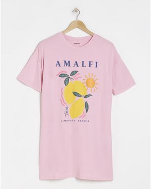 Simply Be Amalfi Print Value T-Shirt Nightie - Pink