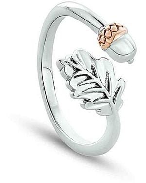 Clogau Sterling Oak Leaf Ring - White