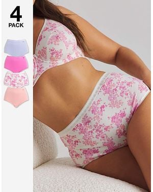 Slimma 4 Pack Full Briefs - Pink