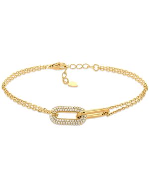 iJewel Sterling Gp Paper Link Bracelet - Metallic