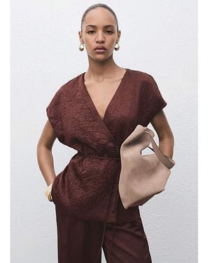 Mango Tie Waist Vest - Brown