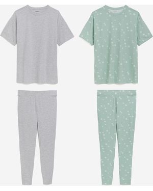Simply Be Floral Value 2 Pack Legging Set - Blue
