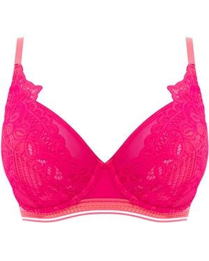 Figleaves Harper Geometric Lace Bra - Red