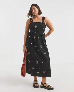 Simply Be Embroidered Dress - Black