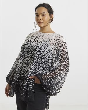Joanna Hope Ombre Spot Blouse - Grey