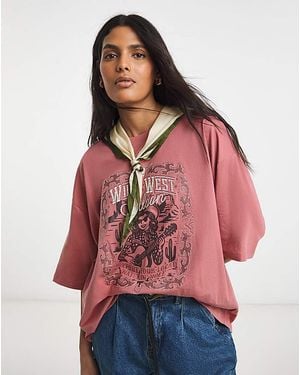 Simply Be Wild West Graphic T-Shirt - Red