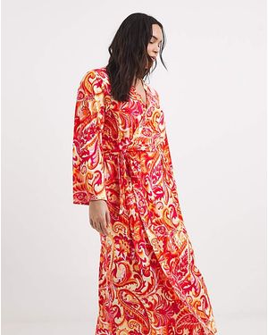 Figleaves Floral Gown With Bag - Red