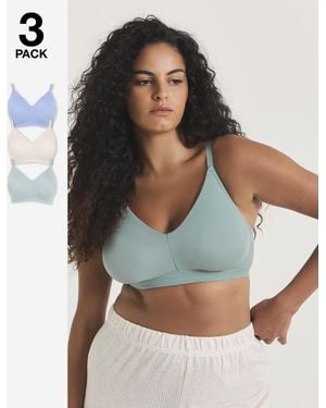 Pretty Secrets 3 Pack Claire Micro Nw Full Cup Bras - Blue