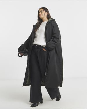 Simply Be Sbe Hooded Longline Bomber - Black