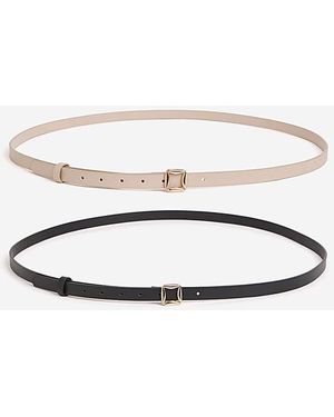 JD Williams 2 Pack Classic Buckle Belts - Natural