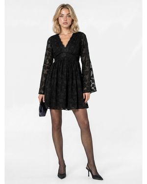 Lovedrobe Burnout Fabric Mini Dress - Black
